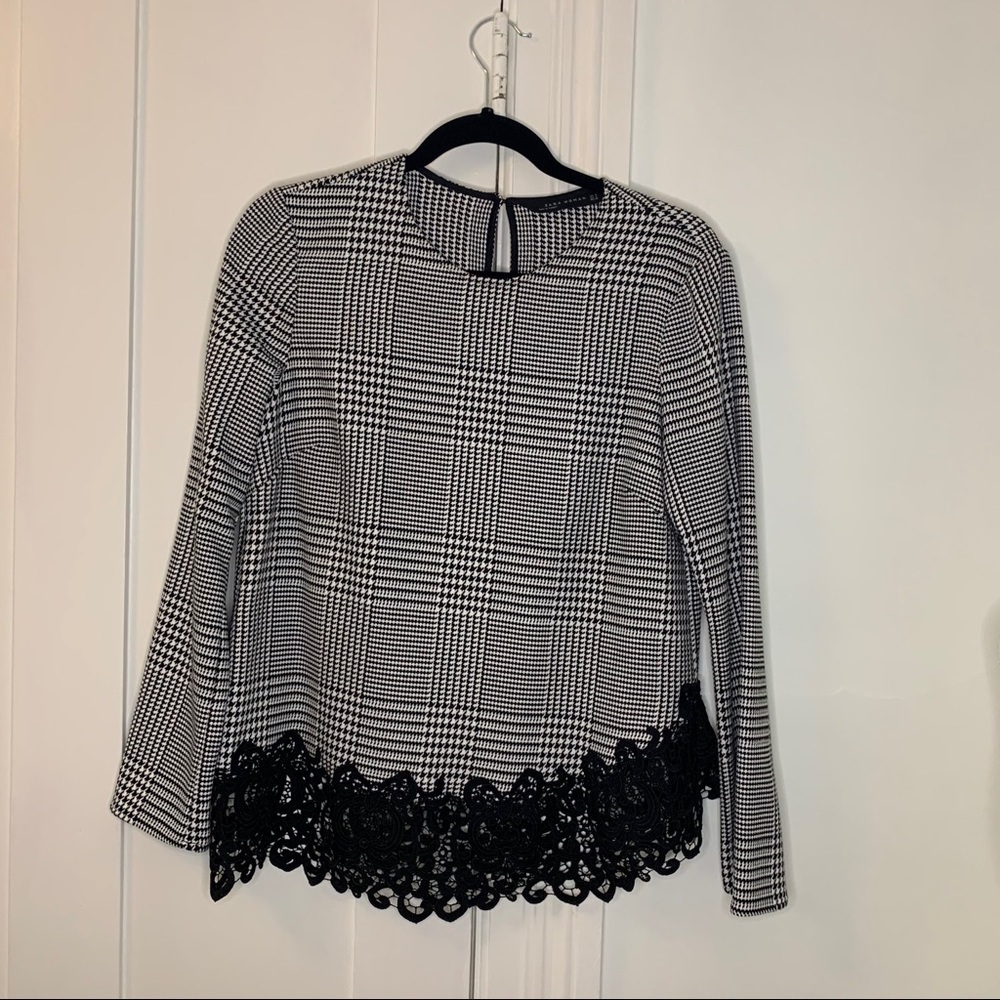 Zara Houndstooth Blouse - Picture 3 of 4